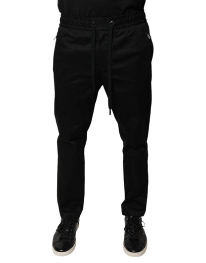 Dolce & Gabbana Black Cotton Stretch Skinny Sweatpants Pants – IT48 | M par Dolce & Gabbana | Disponible sur Sandy Store ByNet