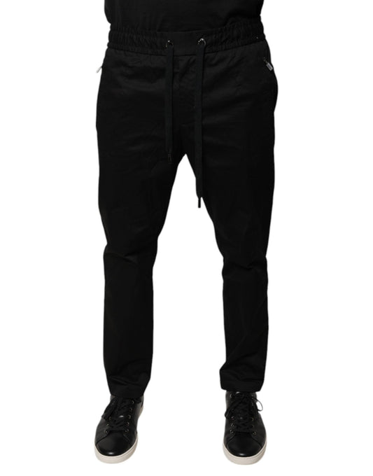 Dolce & Gabbana Black Cotton Stretch Skinny Sweatpants Pants – IT48 | M par Dolce & Gabbana | Disponible sur Sandy Store ByNet