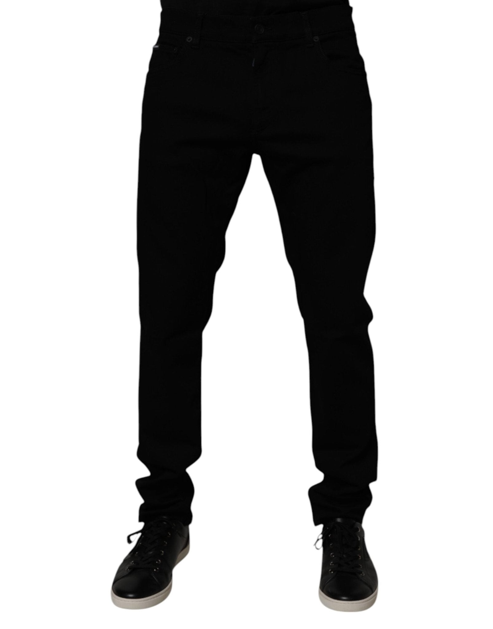 Dolce & Gabbana Black Cotton Stretch Slim Fit Men Denim Jeans – IT52 | XL par Dolce & Gabbana | Disponible sur Sandy Store ByNet