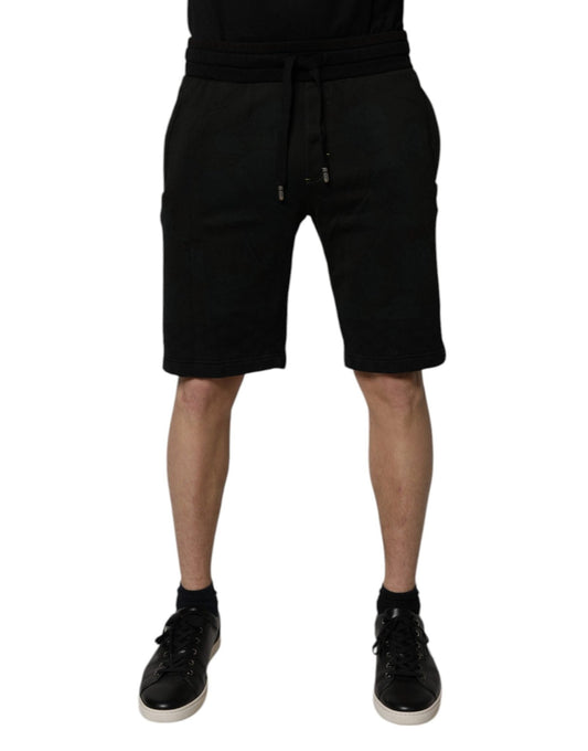 Dolce & Gabbana Black Cotton Sweatshorts Men Bermuda Shorts - Sandy Store ByNet