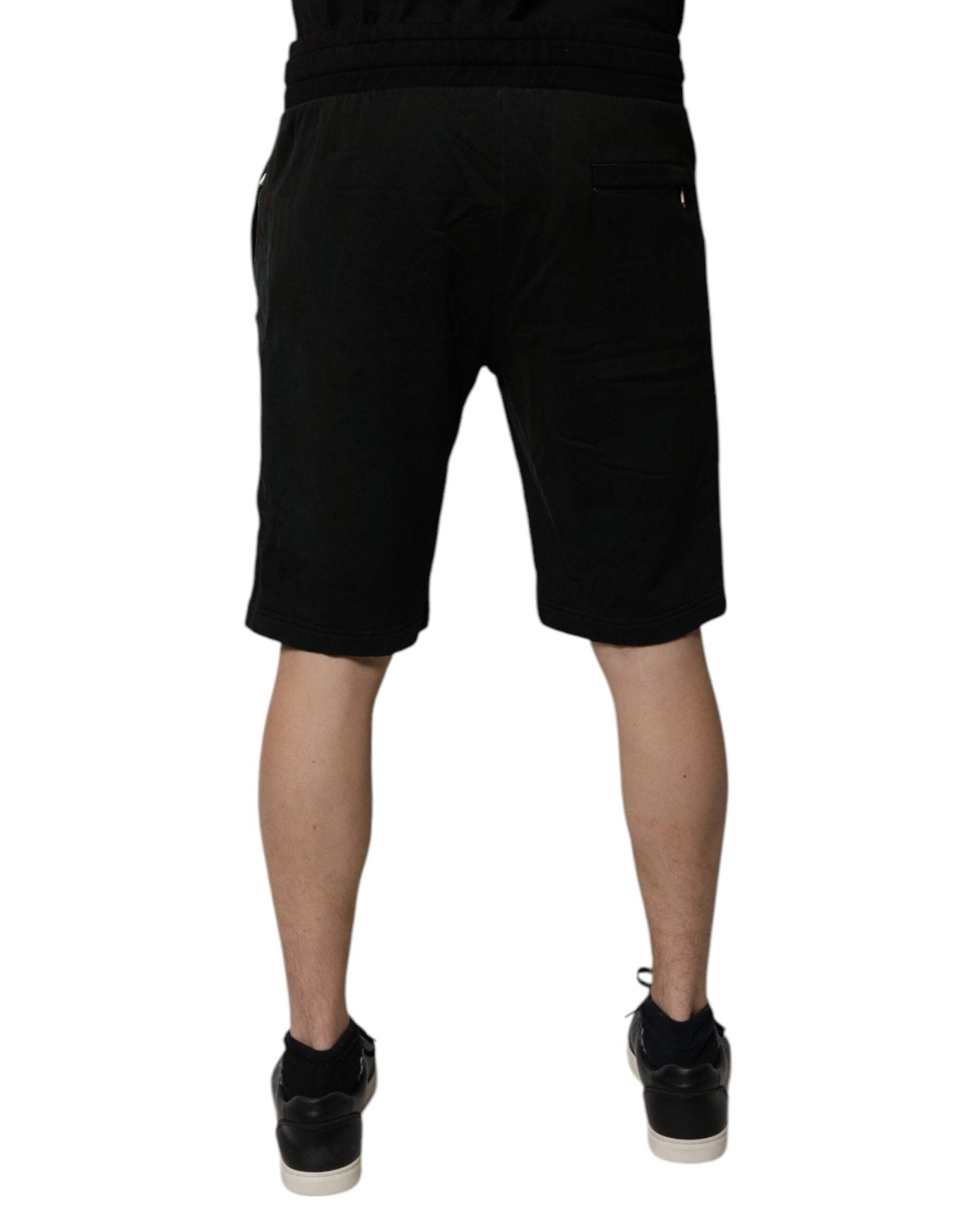Dolce & Gabbana Black Cotton Sweatshorts Men Bermuda Shorts - Sandy Store ByNet