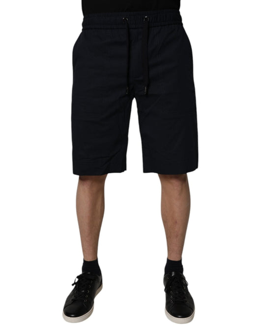 Dolce & Gabbana Black Cotton Sweatshorts Men Bermuda Shorts - Sandy Store ByNet