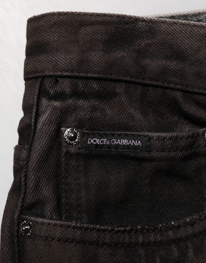 Dolce & Gabbana Black Cotton Tattered Denim Men Bermuda Short – IT48 | M par Dolce & Gabbana | Disponible sur Sandy Store ByNet