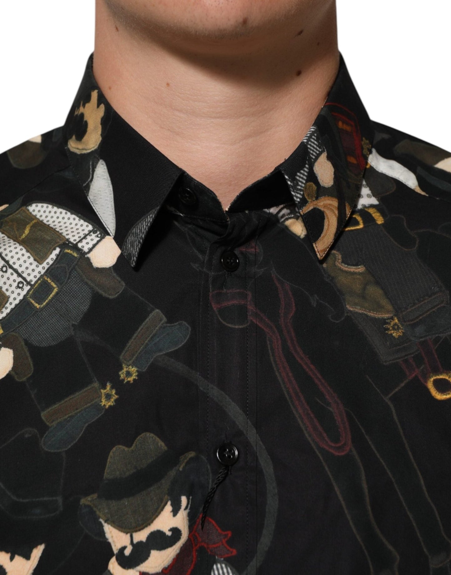 Dolce & Gabbana Black Cowboy Collared GOLD Formal Dress Shirt – IT41 | L par Dolce & Gabbana | Disponible sur Sandy Store ByNet
