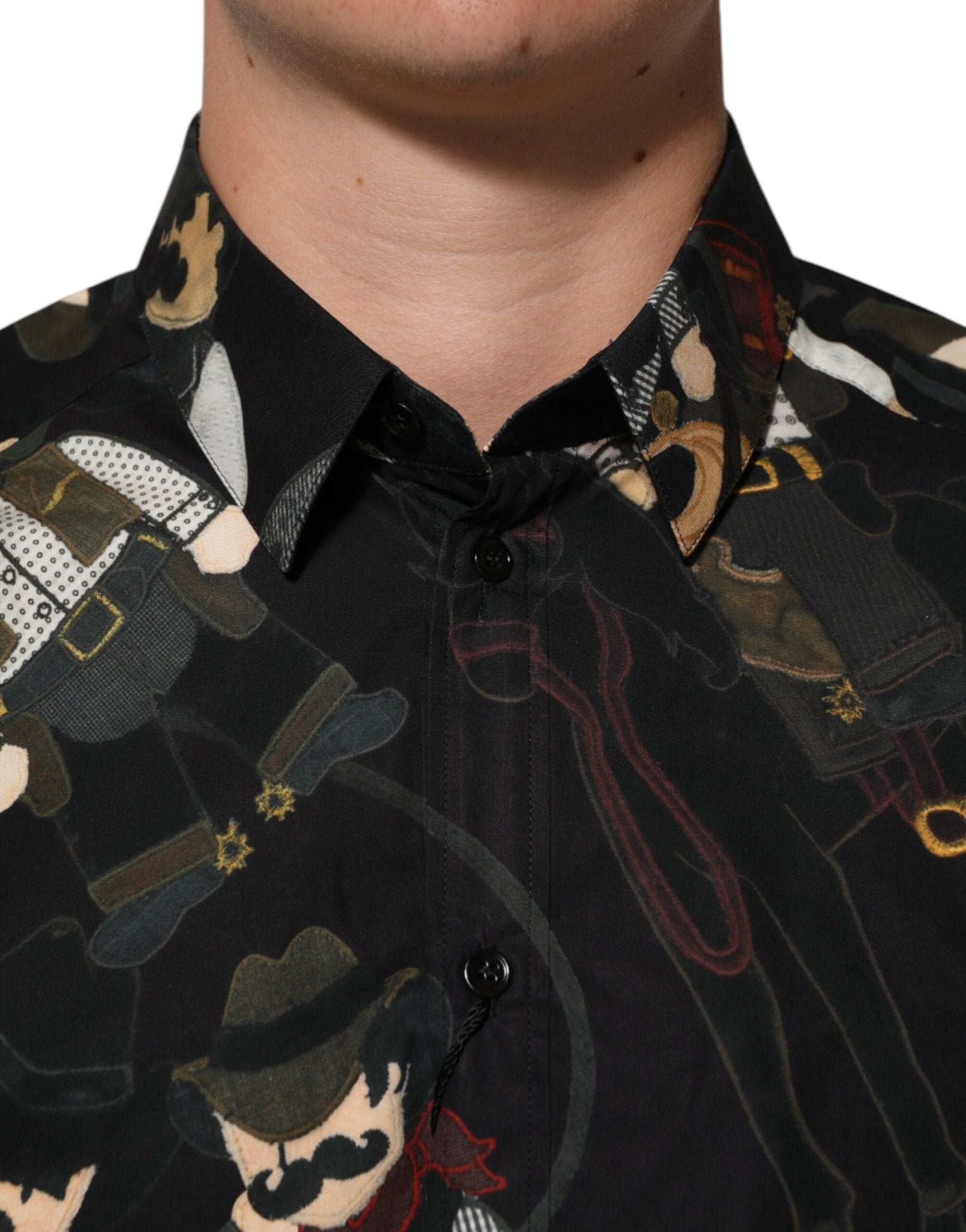 Dolce & Gabbana Black Cowboy Collared GOLD Formal Dress Shirt – IT41 | L par Dolce & Gabbana | Disponible sur Sandy Store ByNet