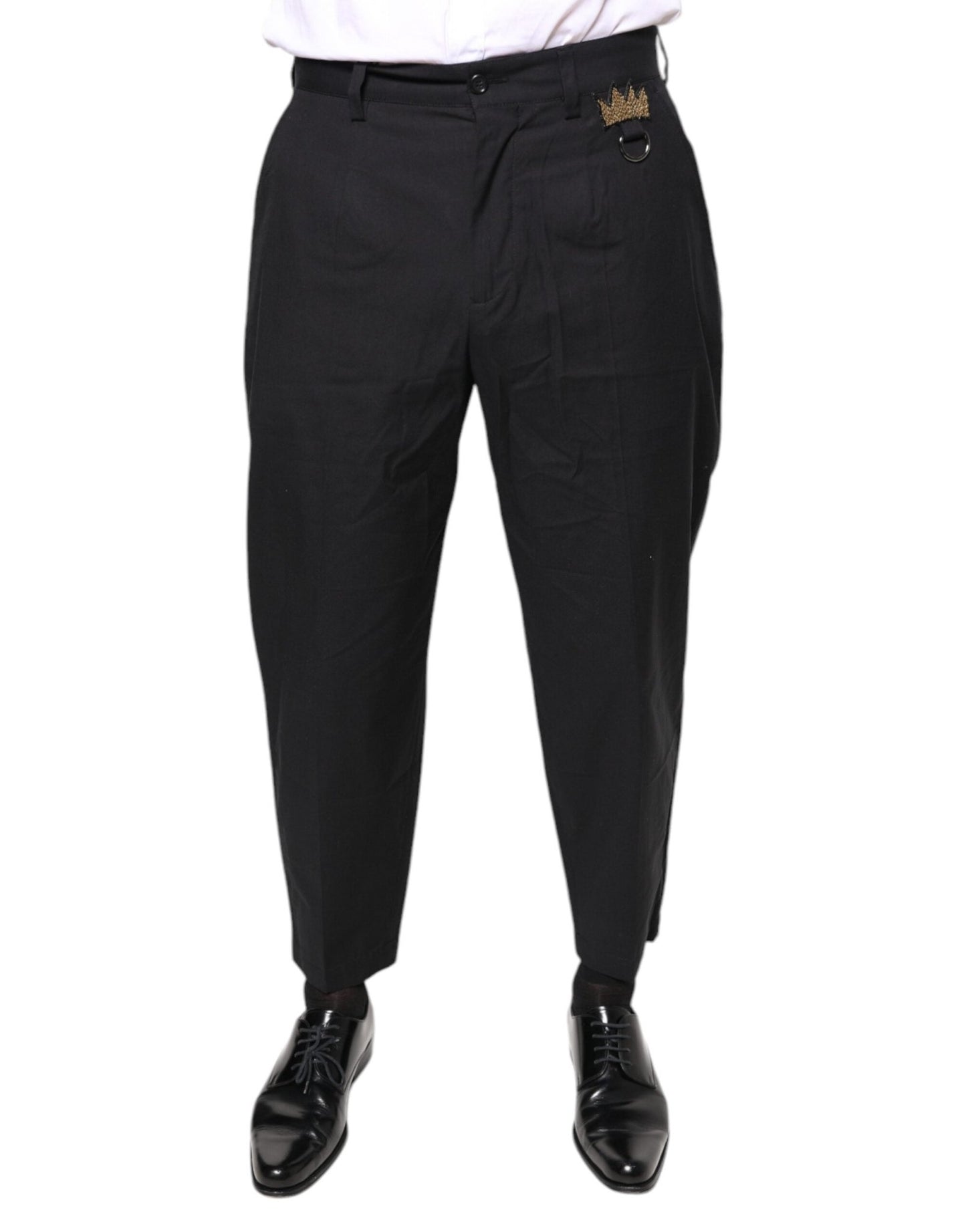 Dolce & Gabbana Black Crown Cotton Dress Pants – IT46 | S par Dolce & Gabbana | Disponible sur Sandy Store ByNet