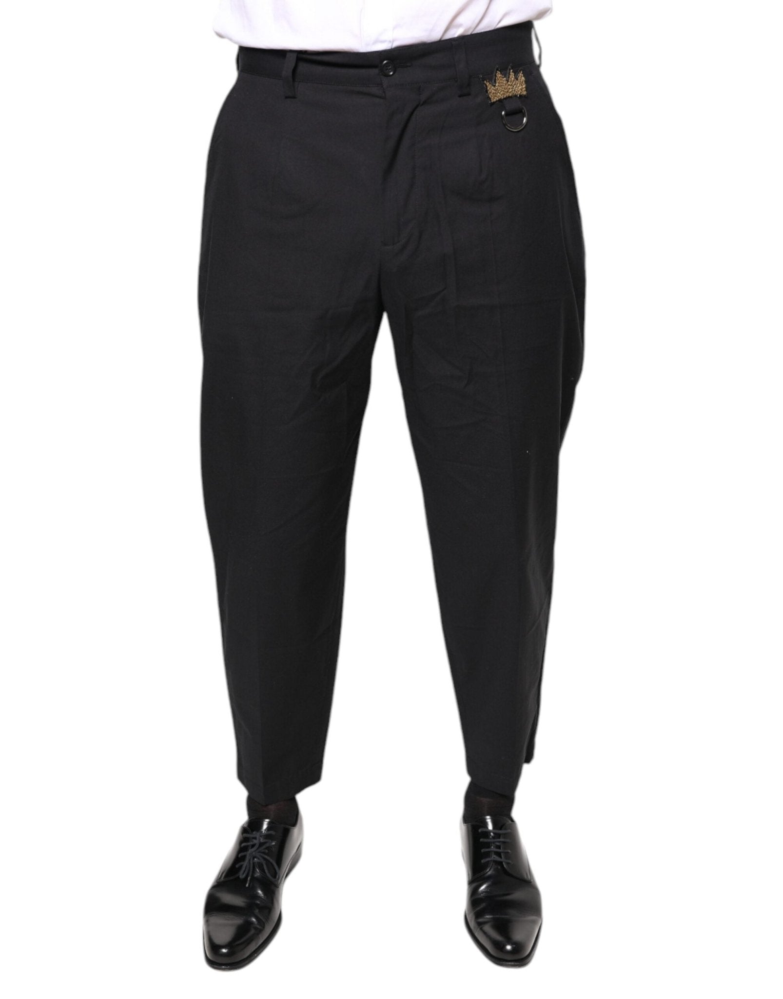 Dolce & Gabbana Black Crown Cotton Dress Pants – IT46 | S par Dolce & Gabbana | Disponible sur Sandy Store ByNet