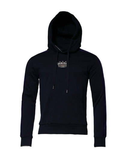 Dolce & Gabbana Black Crown Cotton Hooded Sweatshirt Sweater – IT44 | XS par Dolce & Gabbana | Disponible sur Sandy Store ByNet