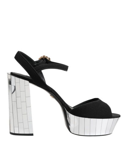 Dolce & Gabbana Black Crystal Ankle Strap Keira Sandal Shoes – EU41/US10.5 par Dolce & Gabbana | Disponible sur Sandy Store ByNet