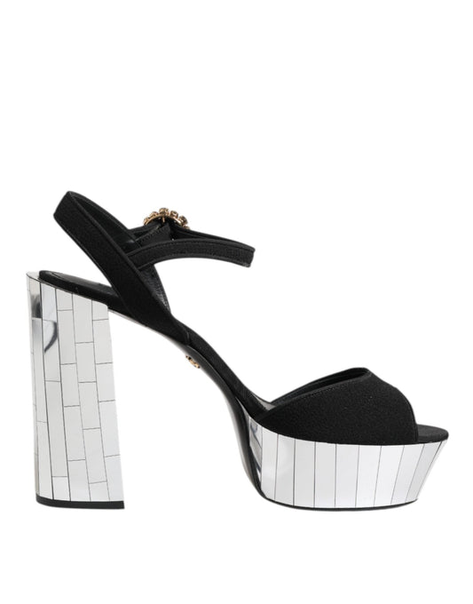 Dolce & Gabbana Black Crystal Ankle Strap Keira Sandal Shoes – EU41/US10.5 par Dolce & Gabbana | Disponible sur Sandy Store ByNet