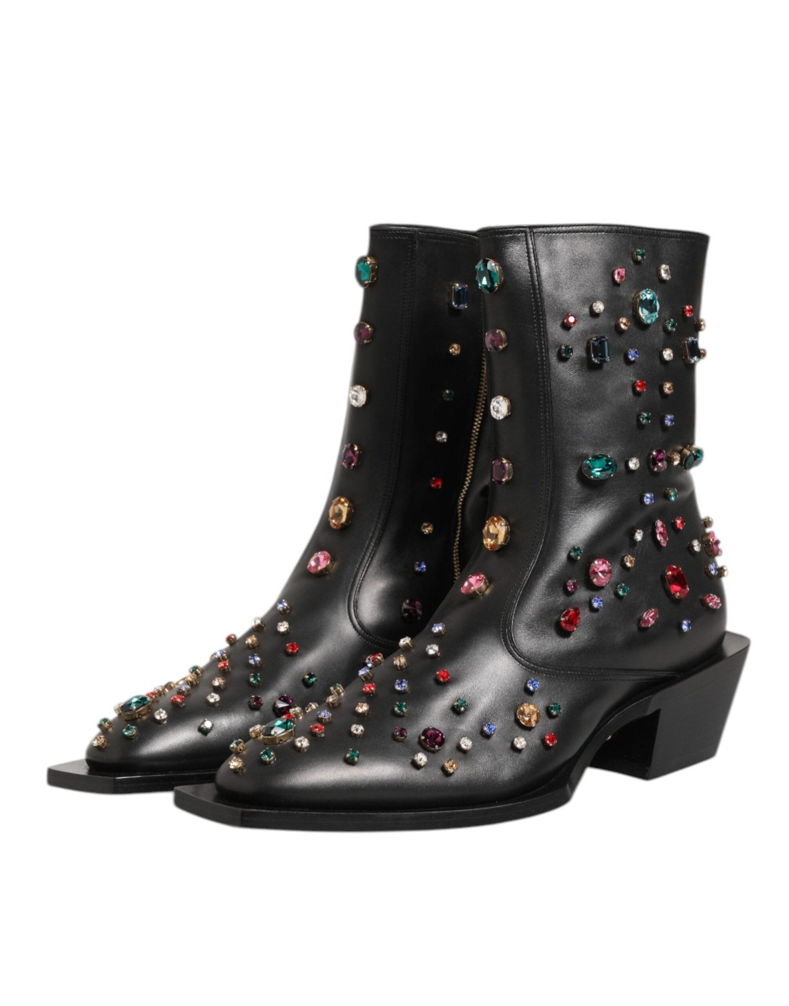 Dolce & Gabbana Black Crystal Embellished Men Short Boots Shoes – EU 40 | US 7 par Dolce & Gabbana | Disponible sur Sandy Store ByNet