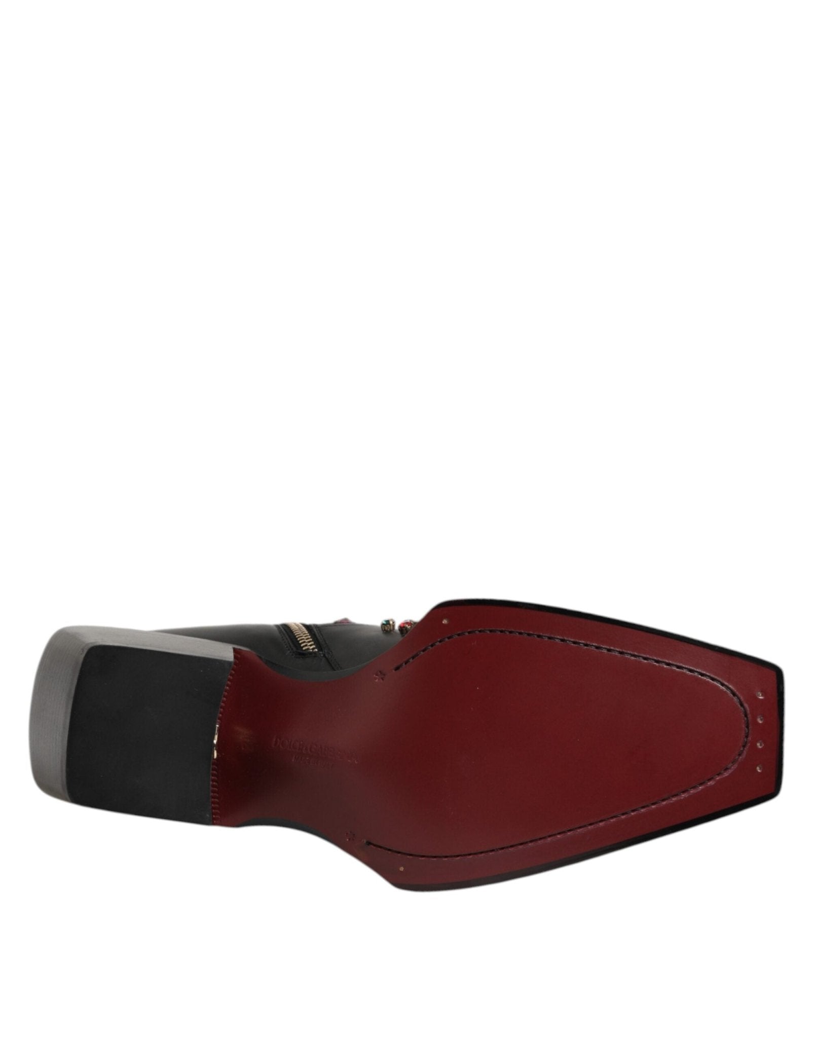 Dolce & Gabbana Black Crystal Embellished Men Short Boots Shoes – EU 40 | US 7 par Dolce & Gabbana | Disponible sur Sandy Store ByNet