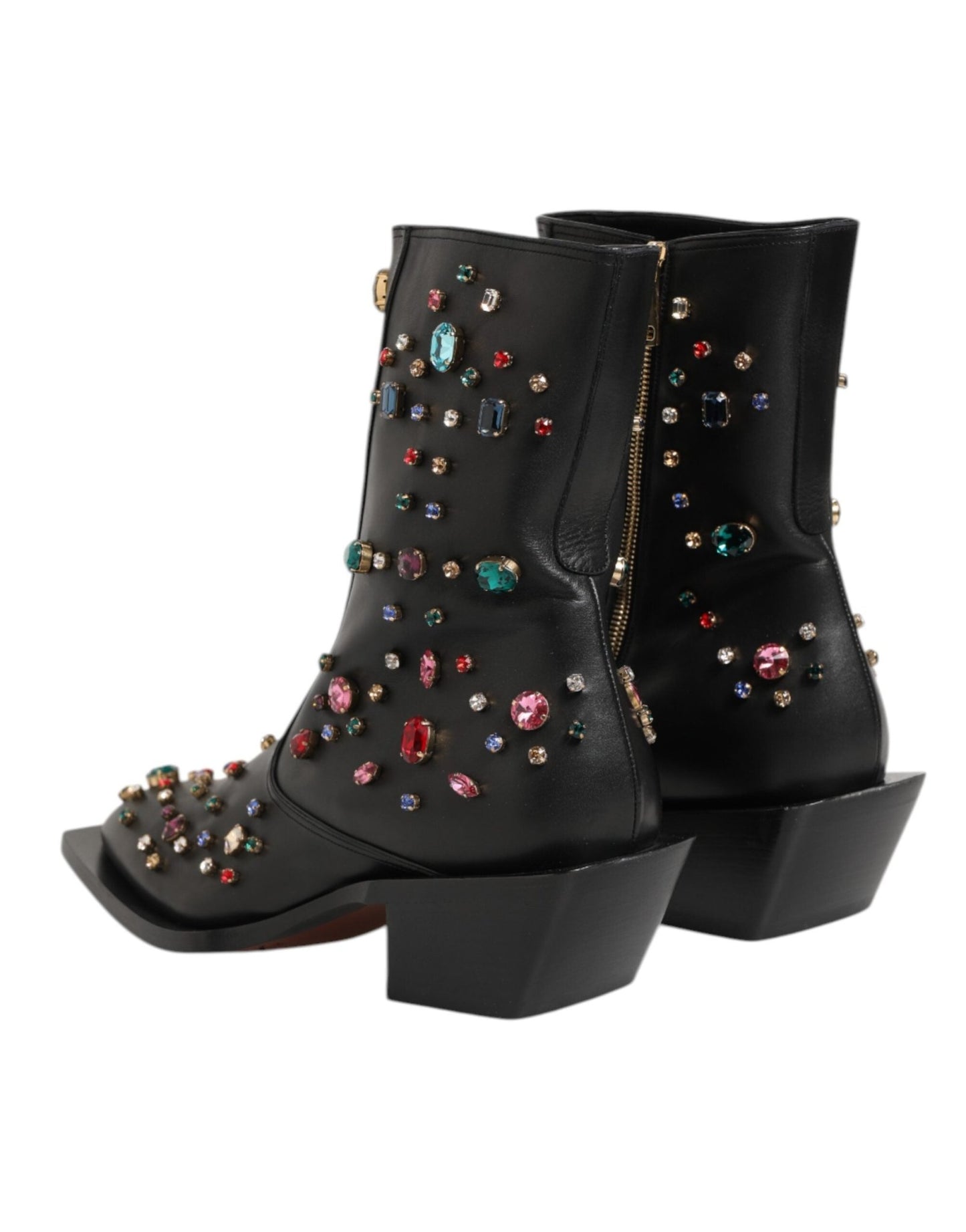 Dolce & Gabbana Black Crystal Embellished Men Short Boots Shoes – EU 40 | US 7 par Dolce & Gabbana | Disponible sur Sandy Store ByNet