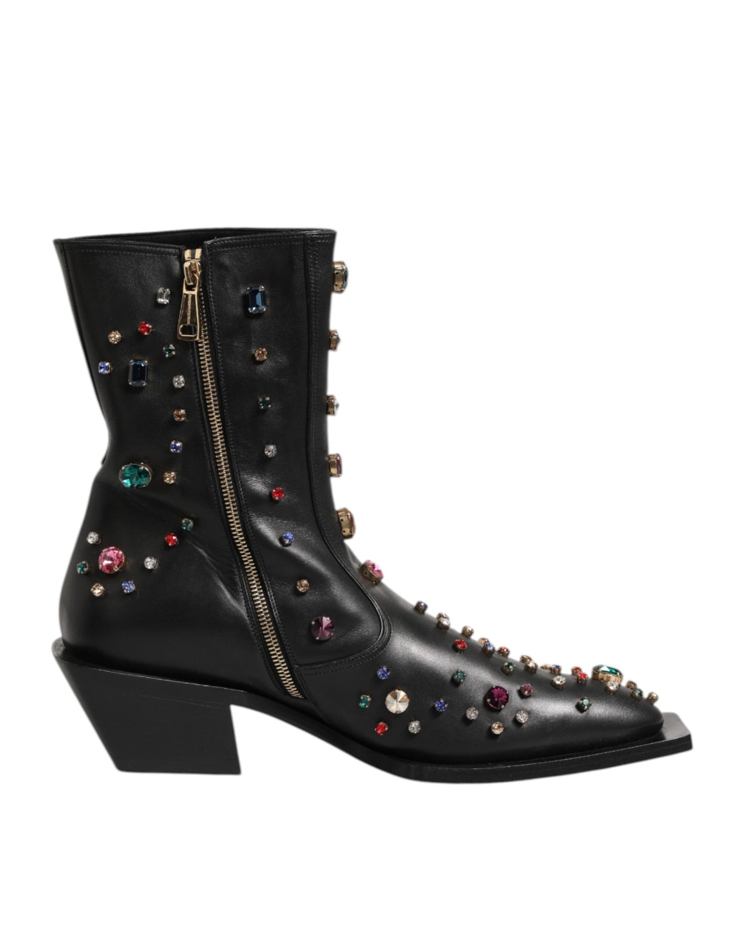 Dolce & Gabbana Black Crystal Embellished Men Short Boots Shoes – EU 40 | US 7 par Dolce & Gabbana | Disponible sur Sandy Store ByNet