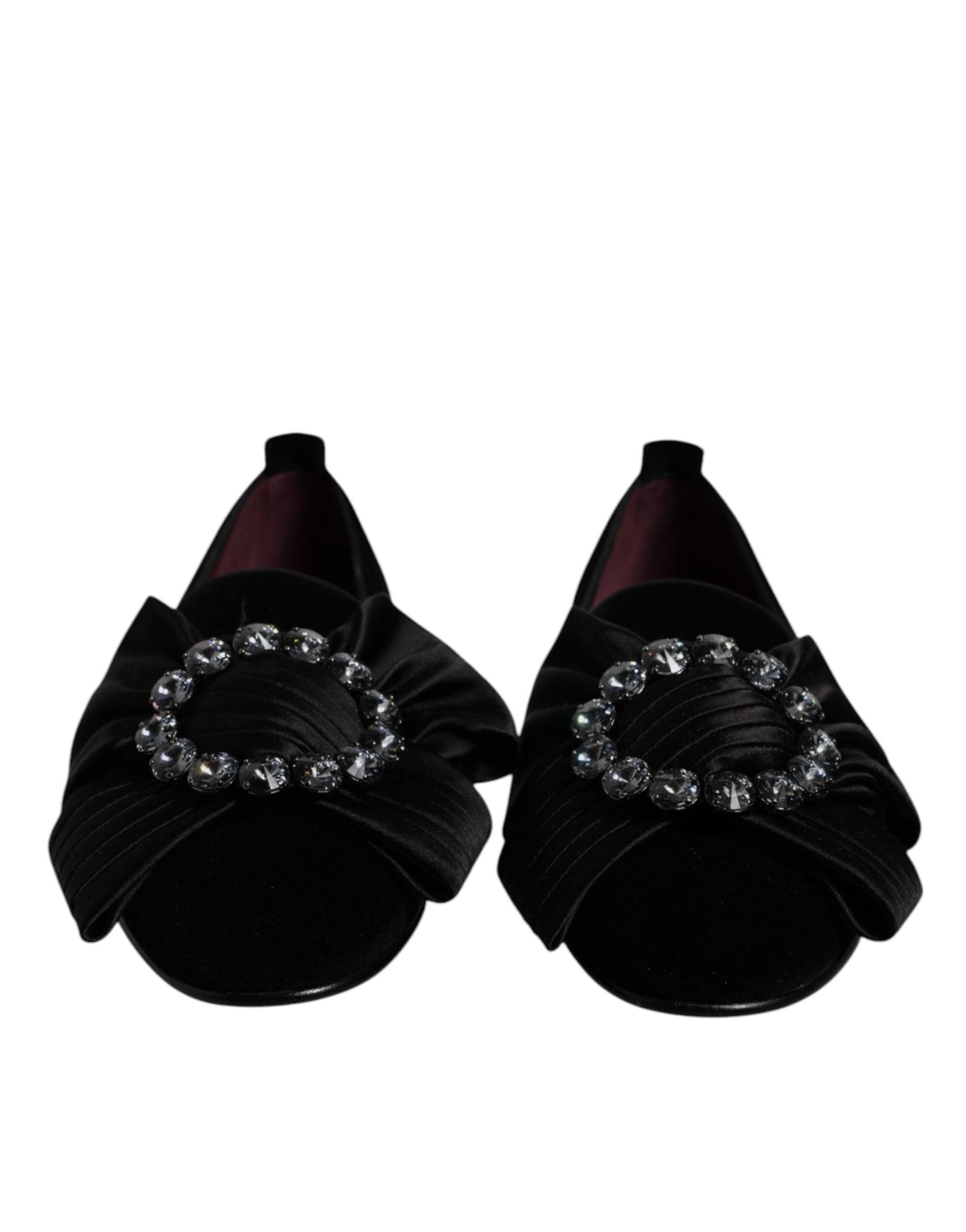 Dolce & Gabbana Black Crystal Flats Men Loafers Dress Shoes - Sandy Store ByNet