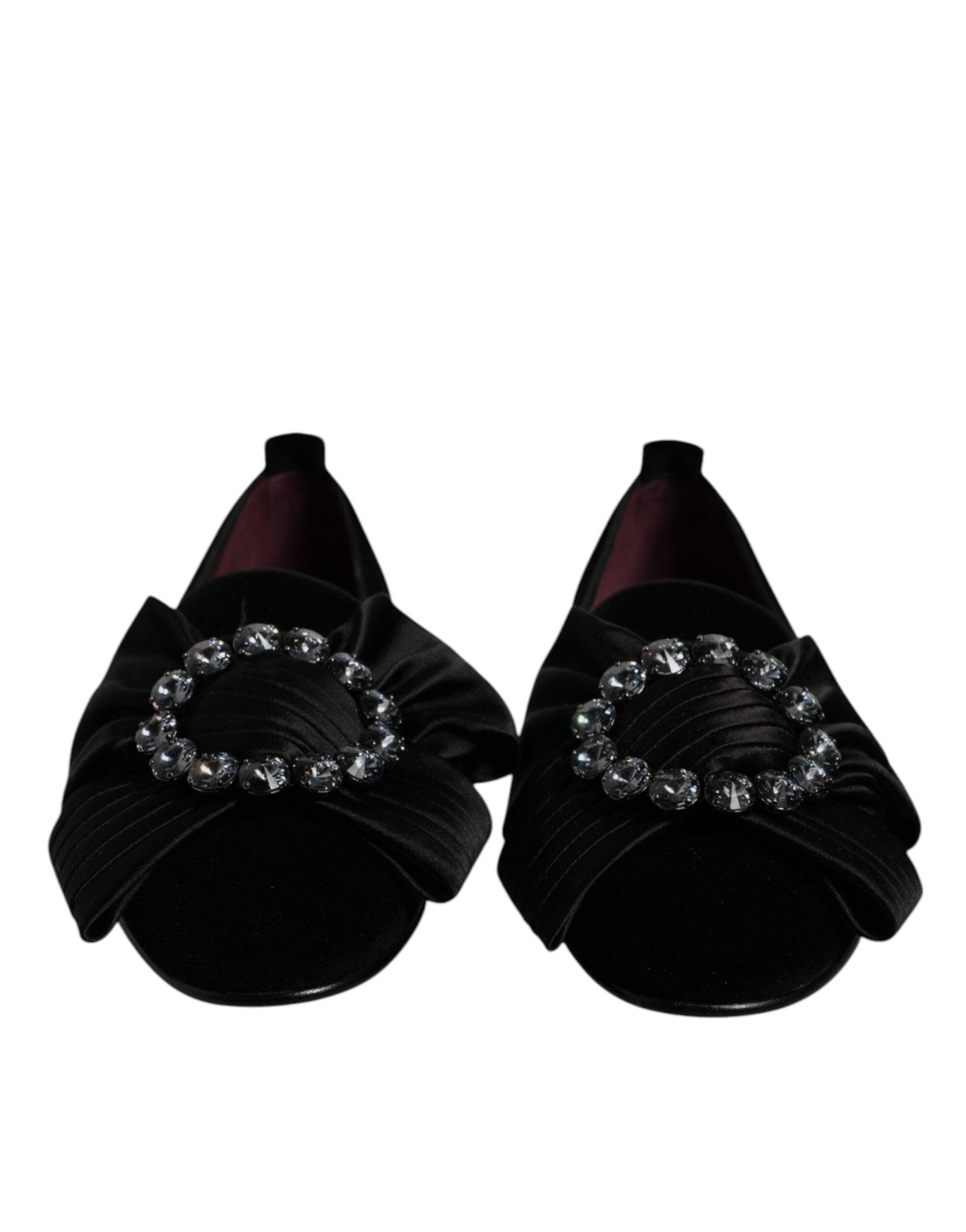 Dolce & Gabbana Black Crystal Flats Men Loafers Dress Shoes - Sandy Store ByNet
