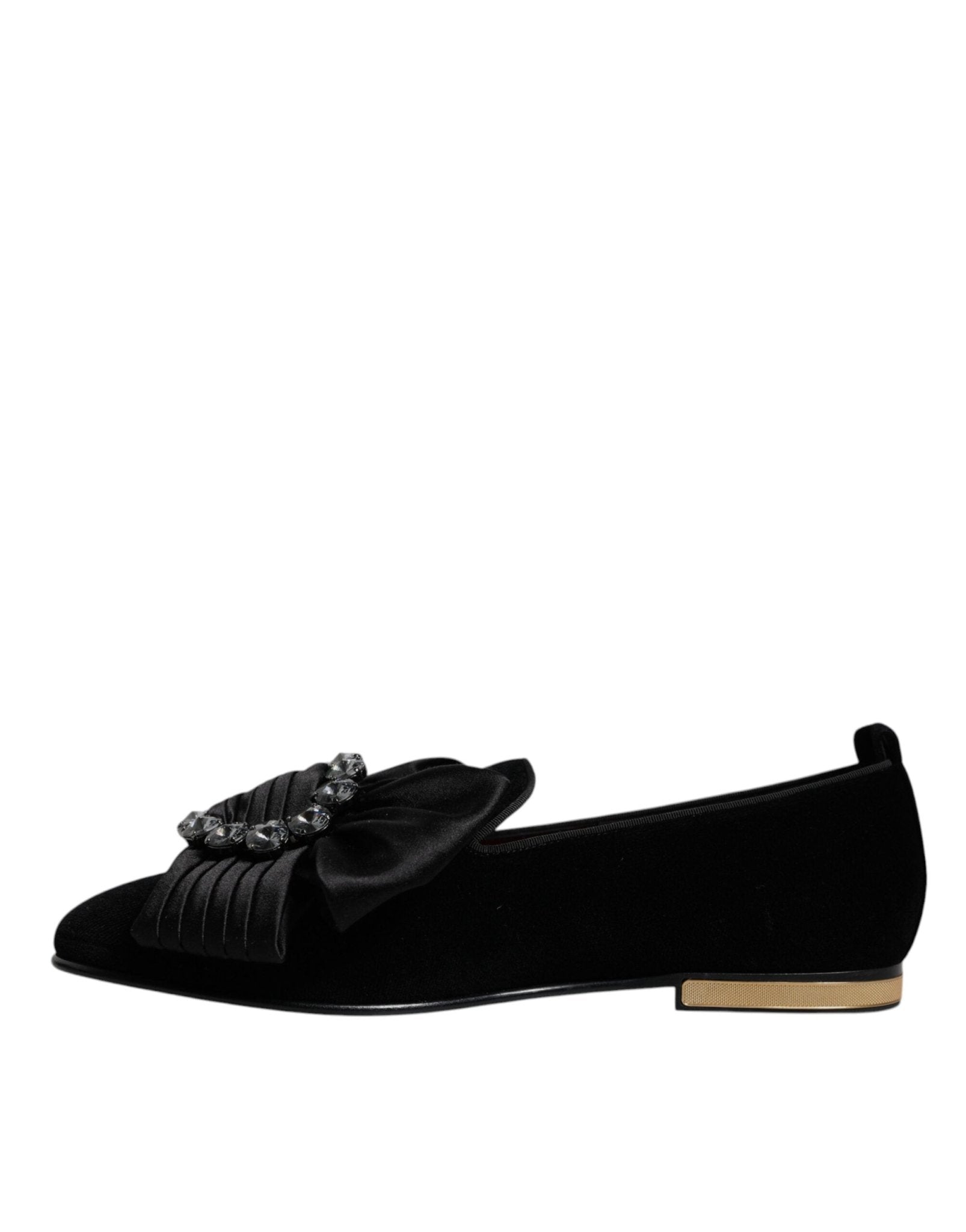 Dolce & Gabbana Black Crystal Flats Men Loafers Dress Shoes - Sandy Store ByNet