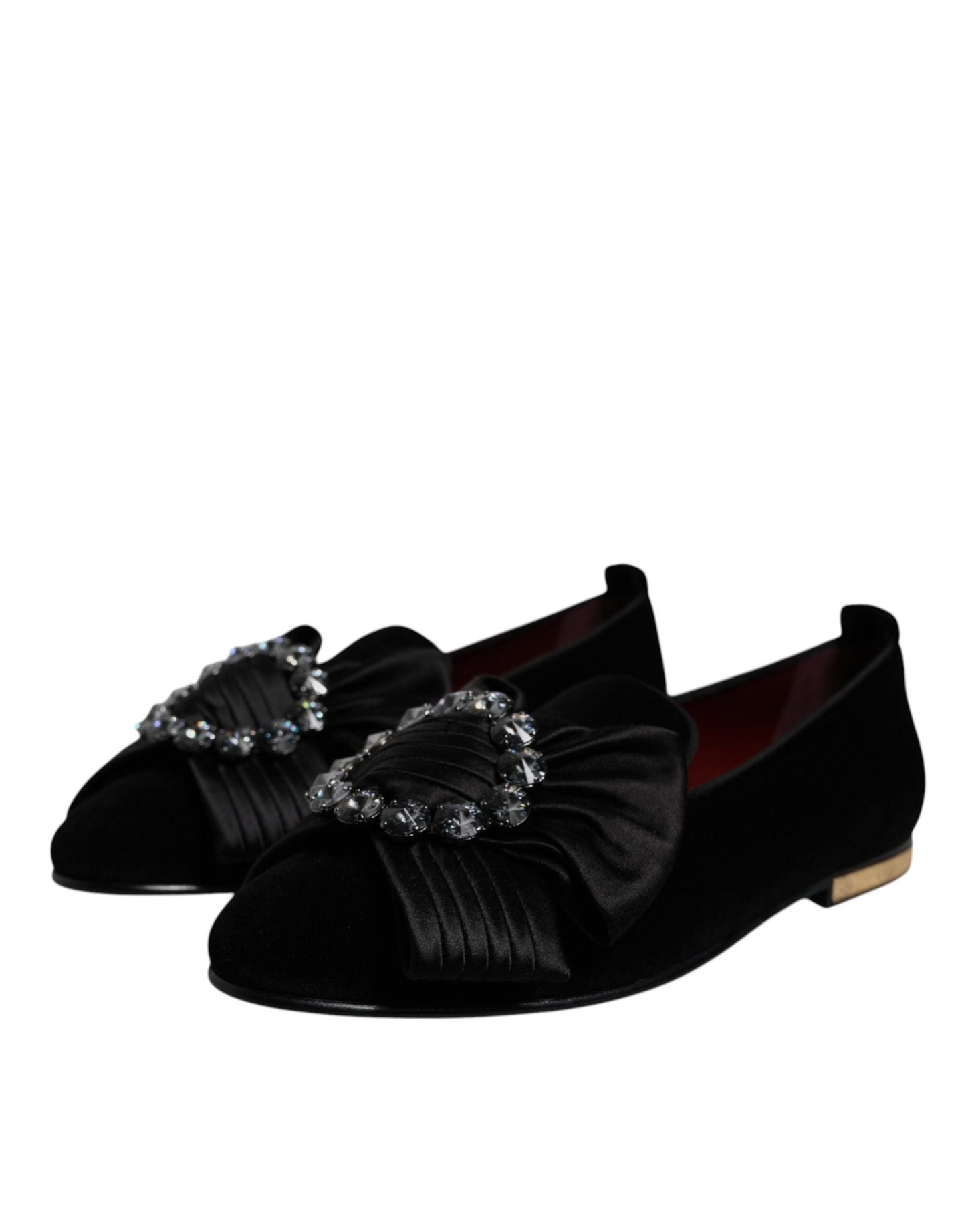 Dolce & Gabbana Black Crystal Flats Men Loafers Dress Shoes - Sandy Store ByNet