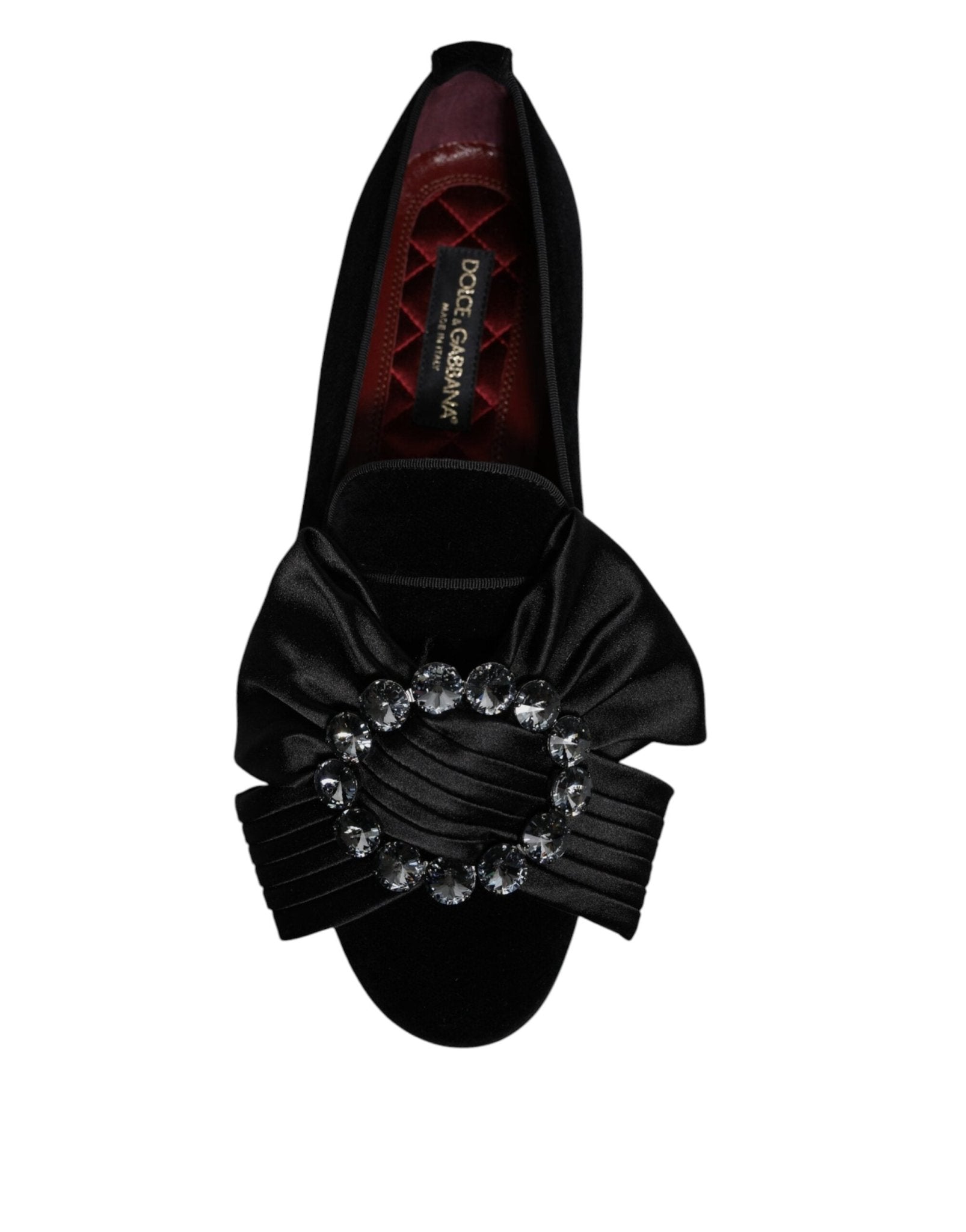 Dolce & Gabbana Black Crystal Flats Men Loafers Dress Shoes - Sandy Store ByNet