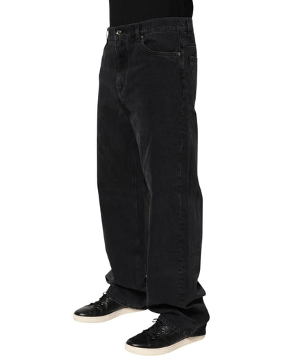 Dolce & Gabbana Black Denim Wide Leg Relaxed Fit Pants Jeans – IT50 | L par Dolce & Gabbana | Disponible sur Sandy Store ByNet