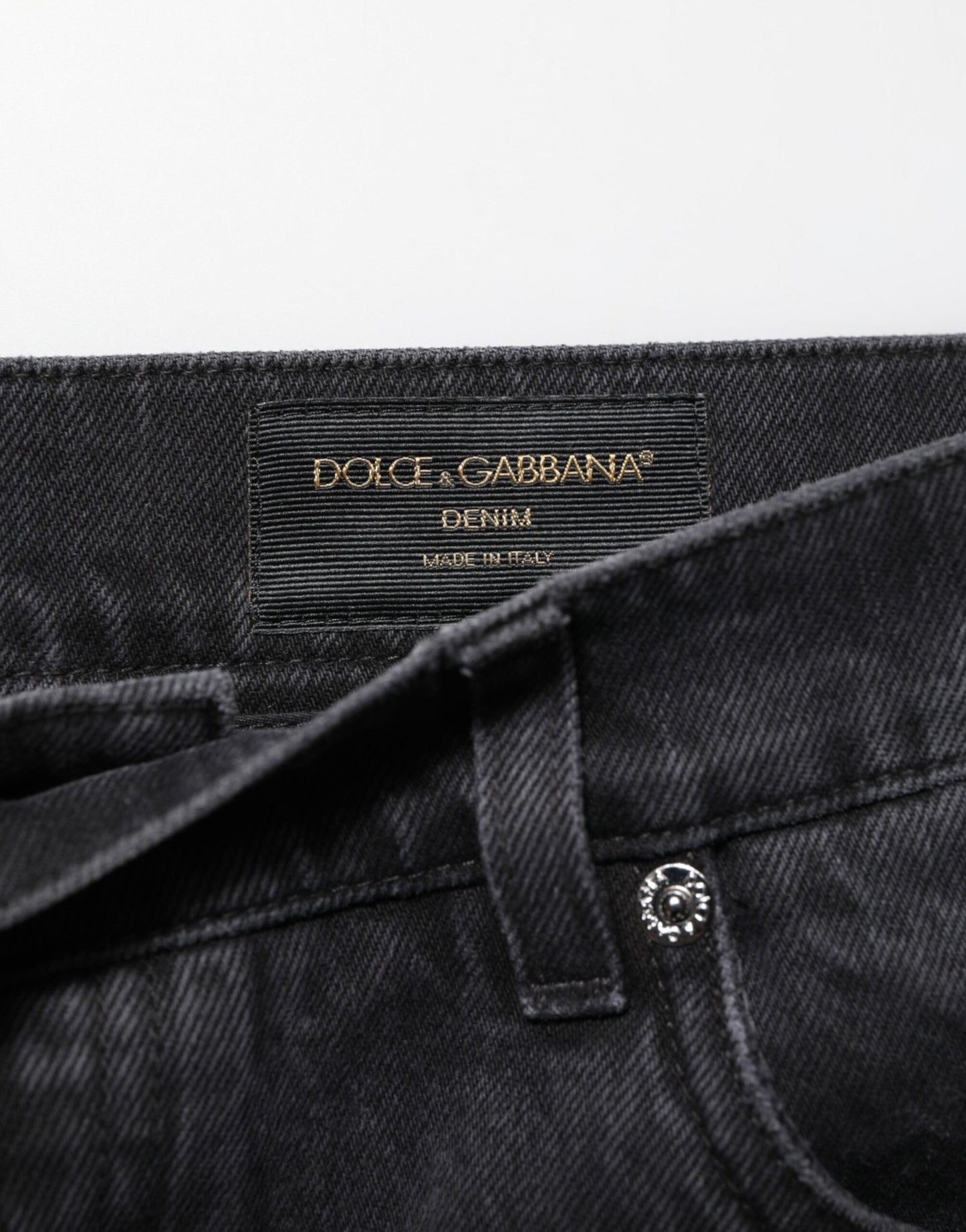 Dolce & Gabbana Black Denim Wide Leg Relaxed Fit Pants Jeans – IT50 | L par Dolce & Gabbana | Disponible sur Sandy Store ByNet