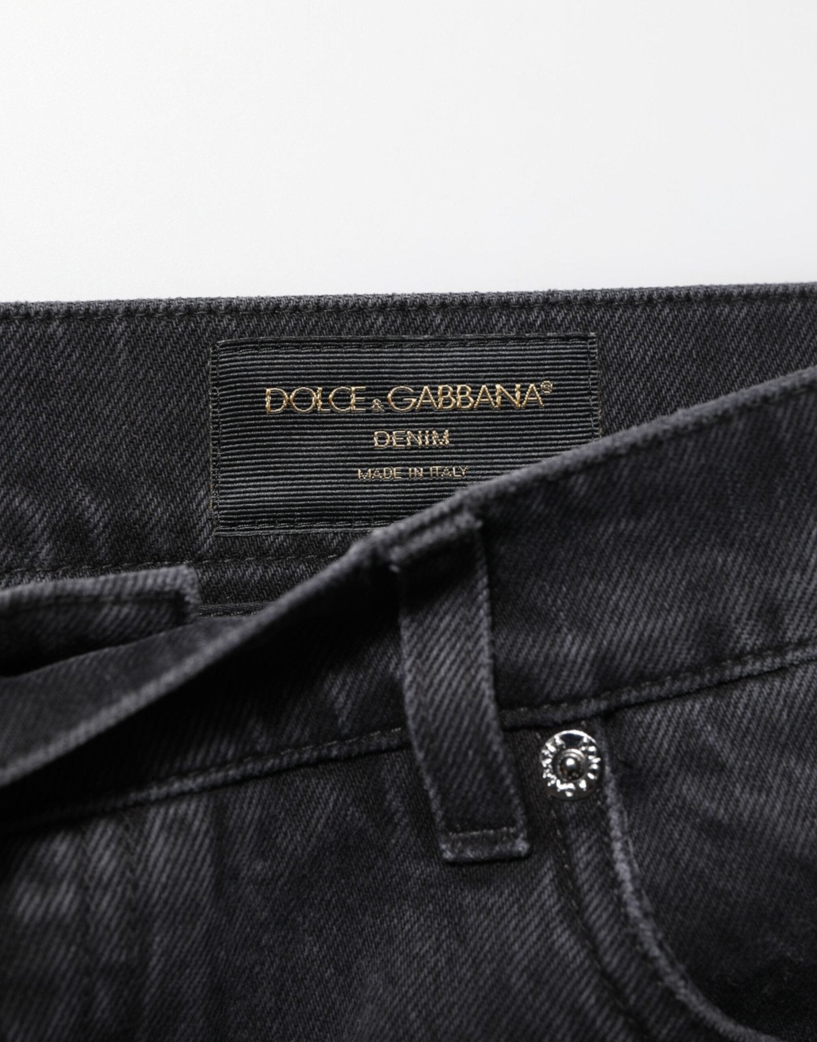 Dolce & Gabbana Black Denim Wide Leg Relaxed Fit Pants Jeans – IT50 | L par Dolce & Gabbana | Disponible sur Sandy Store ByNet