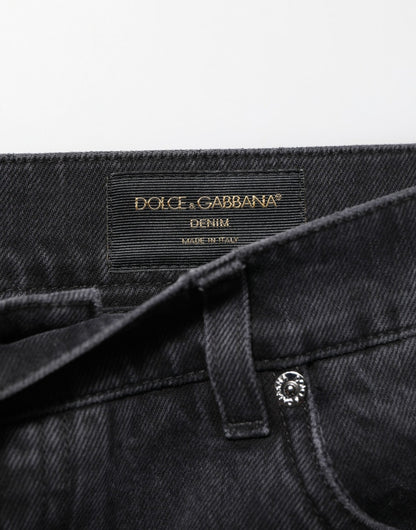 Dolce & Gabbana Black Denim Wide Leg Relaxed Fit Pants Jeans – IT50 | L par Dolce & Gabbana | Disponible sur Sandy Store ByNet