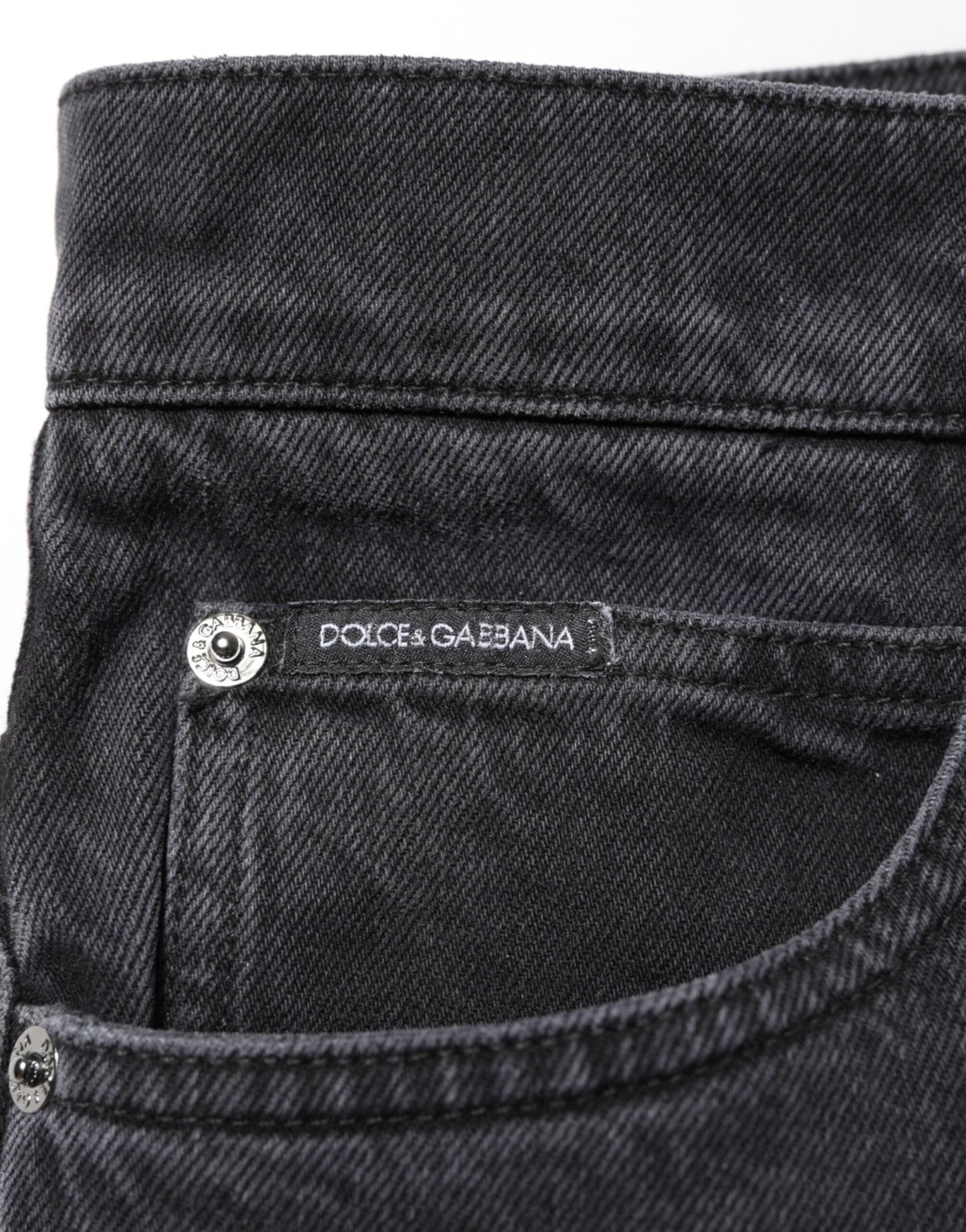 Dolce & Gabbana Black Denim Wide Leg Relaxed Fit Pants Jeans – IT50 | L par Dolce & Gabbana | Disponible sur Sandy Store ByNet
