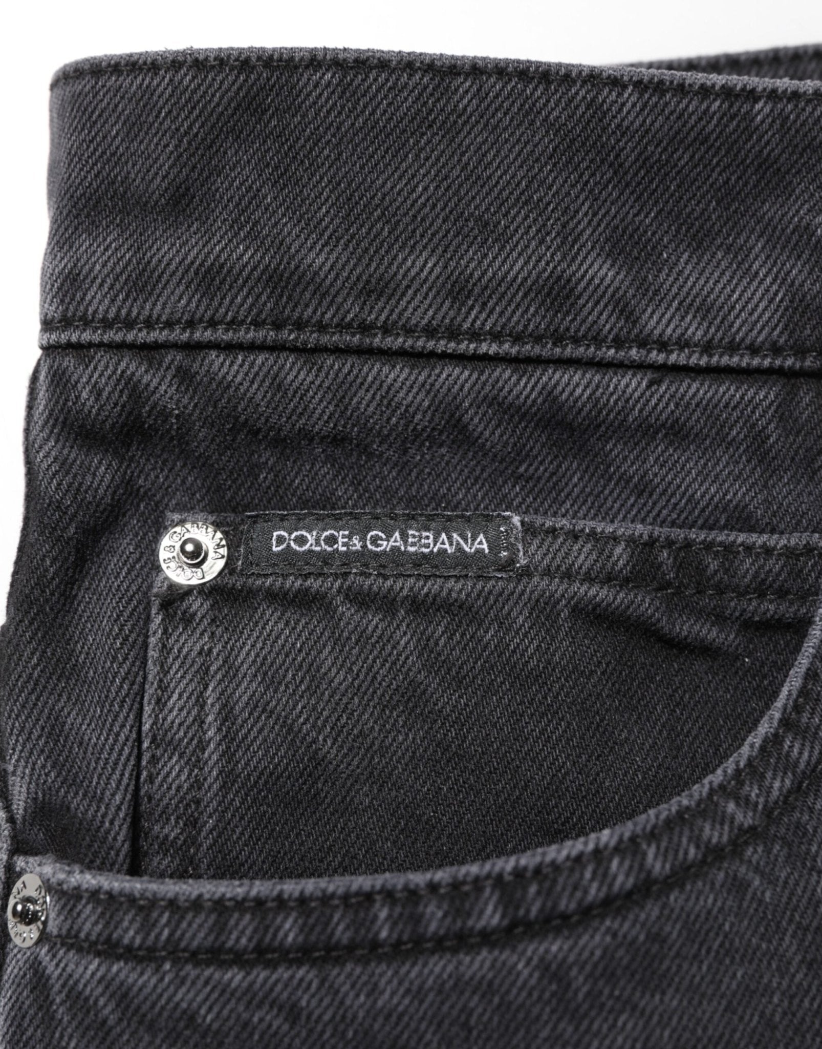 Dolce & Gabbana Black Denim Wide Leg Relaxed Fit Pants Jeans – IT50 | L par Dolce & Gabbana | Disponible sur Sandy Store ByNet