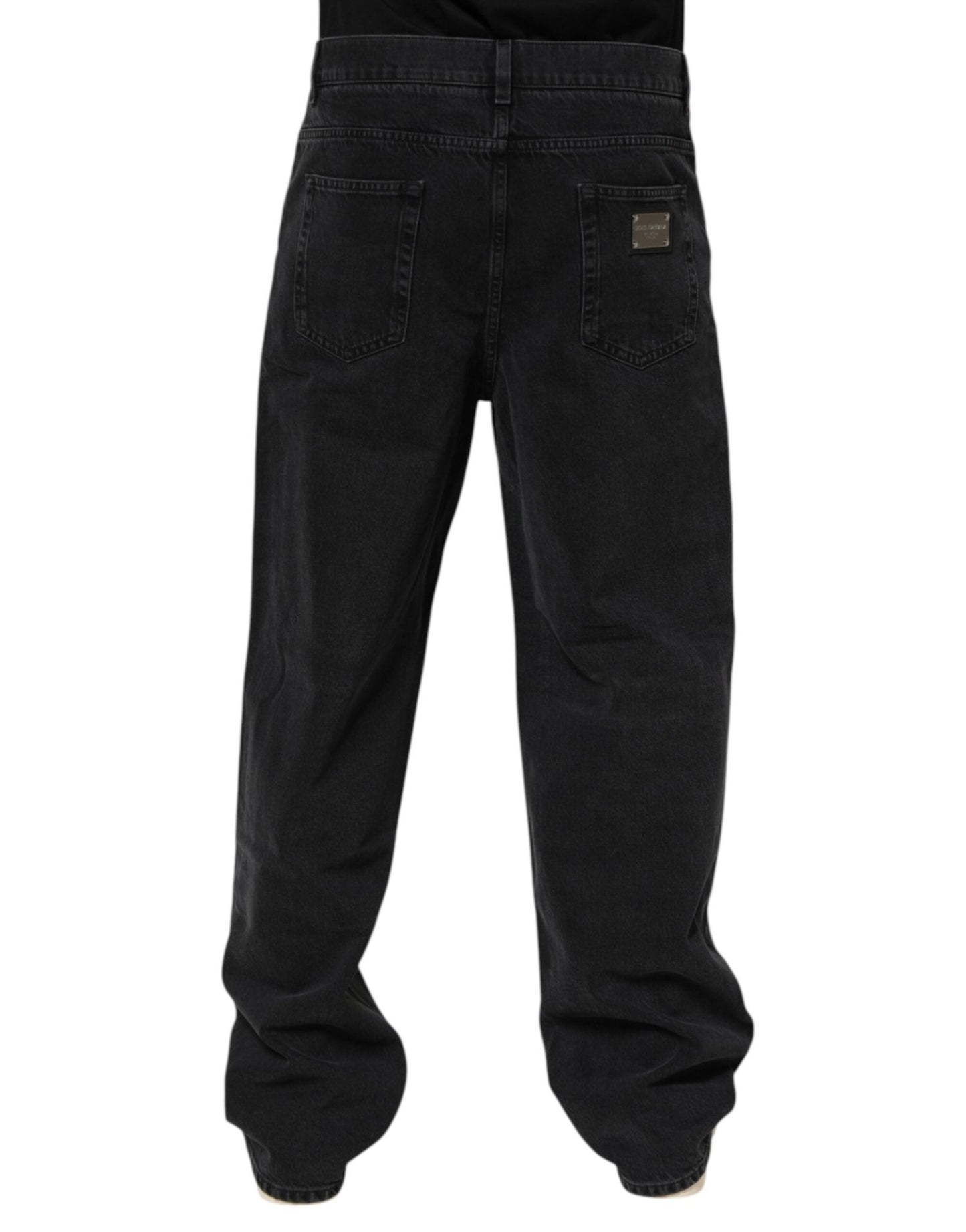 Dolce & Gabbana Black Denim Wide Leg Relaxed Fit Pants Jeans – IT50 | L par Dolce & Gabbana | Disponible sur Sandy Store ByNet