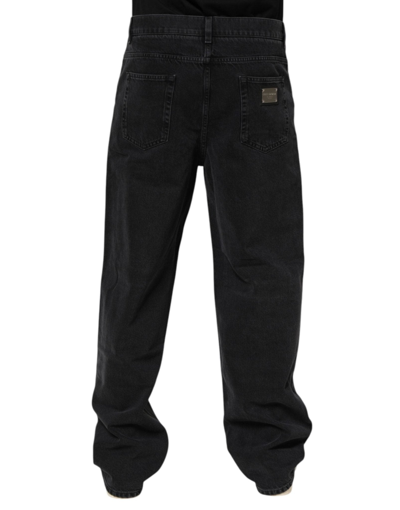 Dolce & Gabbana Black Denim Wide Leg Relaxed Fit Pants Jeans – IT50 | L par Dolce & Gabbana | Disponible sur Sandy Store ByNet