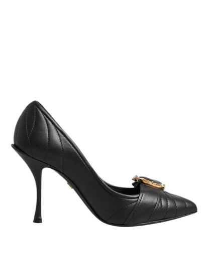 Dolce & Gabbana Black Devotion Leather Heels Pumps Shoes – EU36/US5.5 par Dolce & Gabbana | Disponible sur Sandy Store ByNet