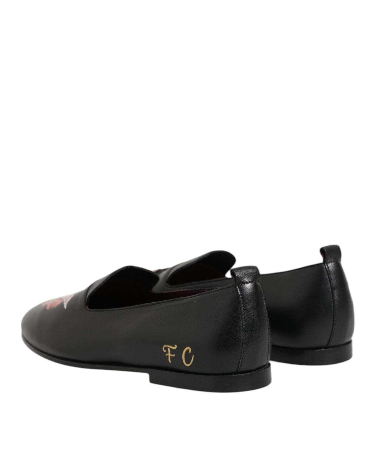 Dolce & Gabbana Black DG Angel Leather Slip On Loafers Shoes – EU43/US10 par Dolce & Gabbana | Disponible sur Sandy Store ByNet