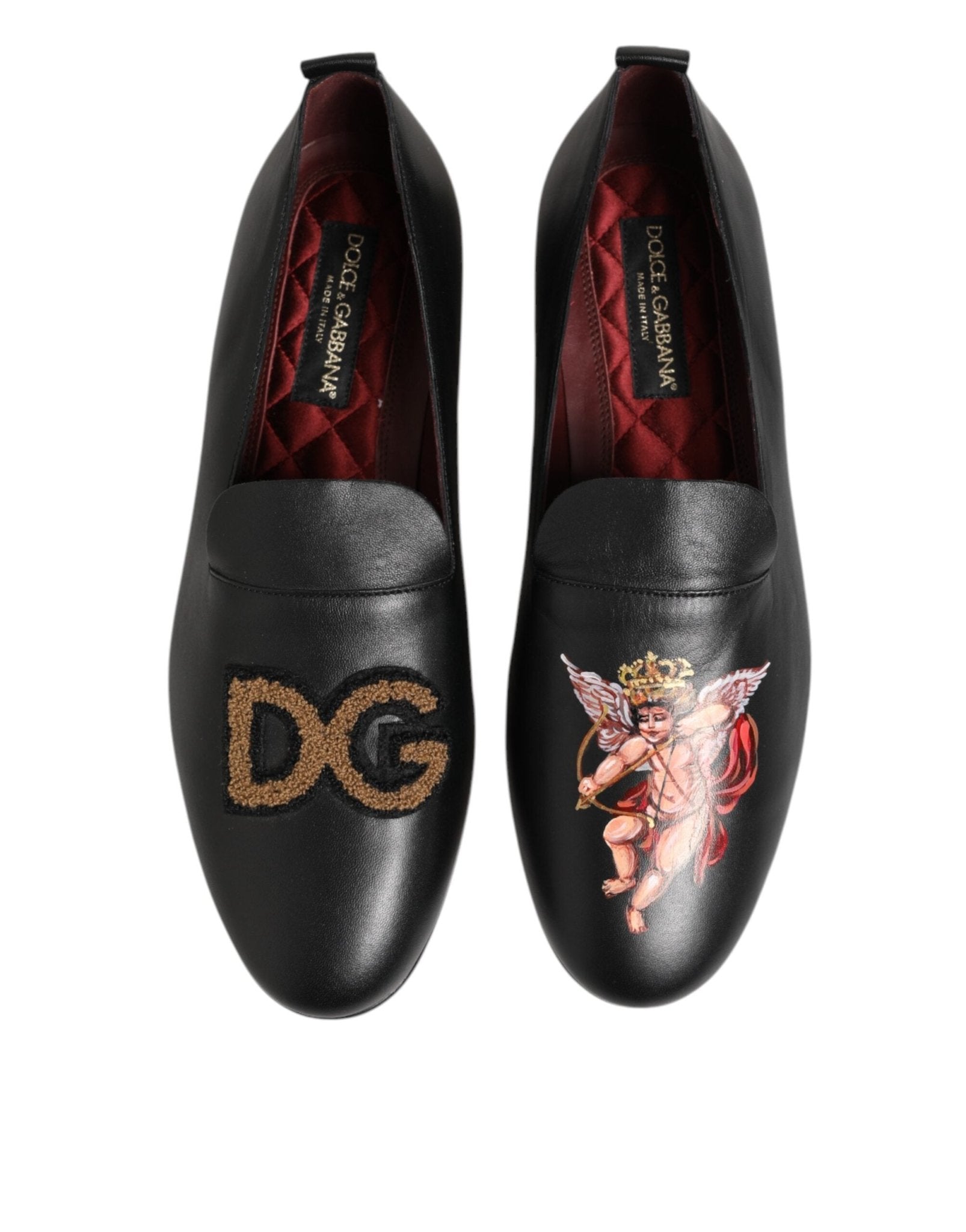 Dolce & Gabbana Black DG Angel Leather Slip On Loafers Shoes – EU43/US10 par Dolce & Gabbana | Disponible sur Sandy Store ByNet