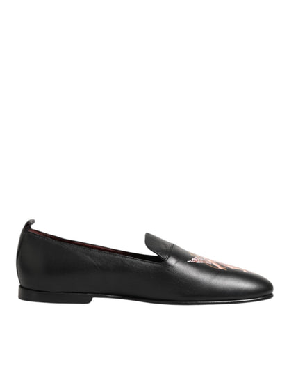 Dolce & Gabbana Black DG Angel Leather Slip On Loafers Shoes – EU43/US10 par Dolce & Gabbana | Disponible sur Sandy Store ByNet