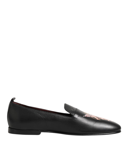 Dolce & Gabbana Black DG Angel Leather Slip On Loafers Shoes – EU43/US10 par Dolce & Gabbana | Disponible sur Sandy Store ByNet