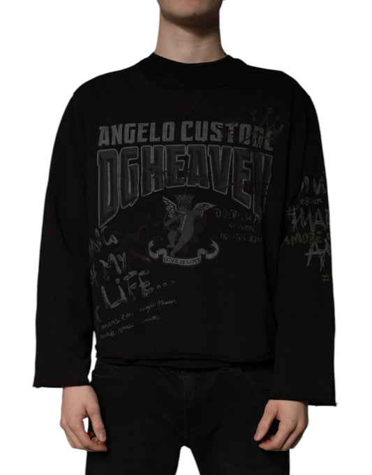 Dolce & Gabbana Black DG Heaven Crew Neck Pullover Sweater – IT54 | XL par Dolce & Gabbana | Disponible sur Sandy Store ByNet