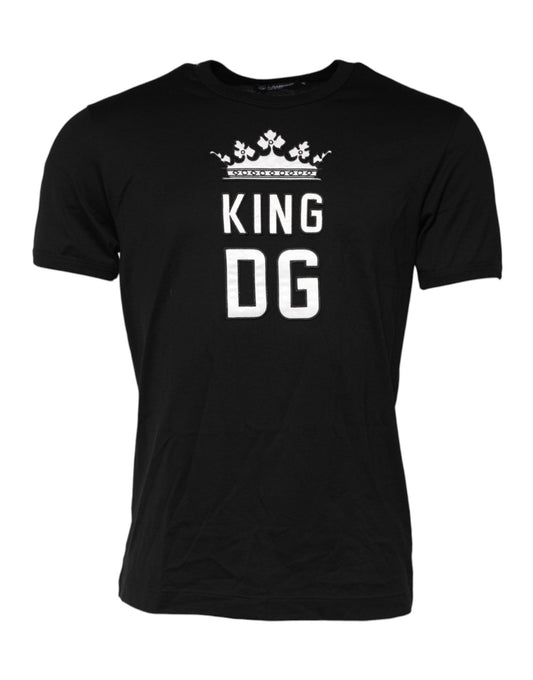 Dolce & Gabbana Black DG King Crown Cotton Crew Neck T-shirt – IT44 | XS par Dolce & Gabbana | Disponible sur Sandy Store ByNet