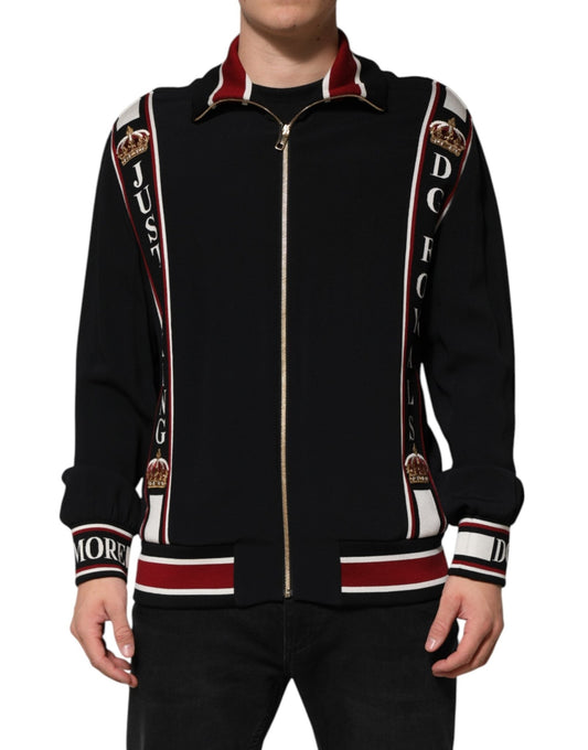 Dolce & Gabbana Black DG King Full Zip Sweatshirt Sweater – IT54 | XL par Dolce & Gabbana | Disponible sur Sandy Store ByNet