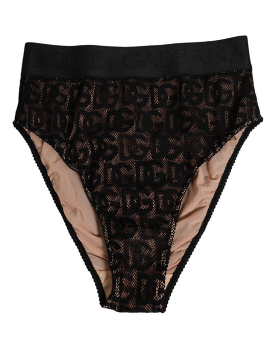 Dolce & Gabbana Black DG Logo Lace High Brief Panty Underwear – IT2 | S par Dolce & Gabbana | Disponible sur Sandy Store ByNet