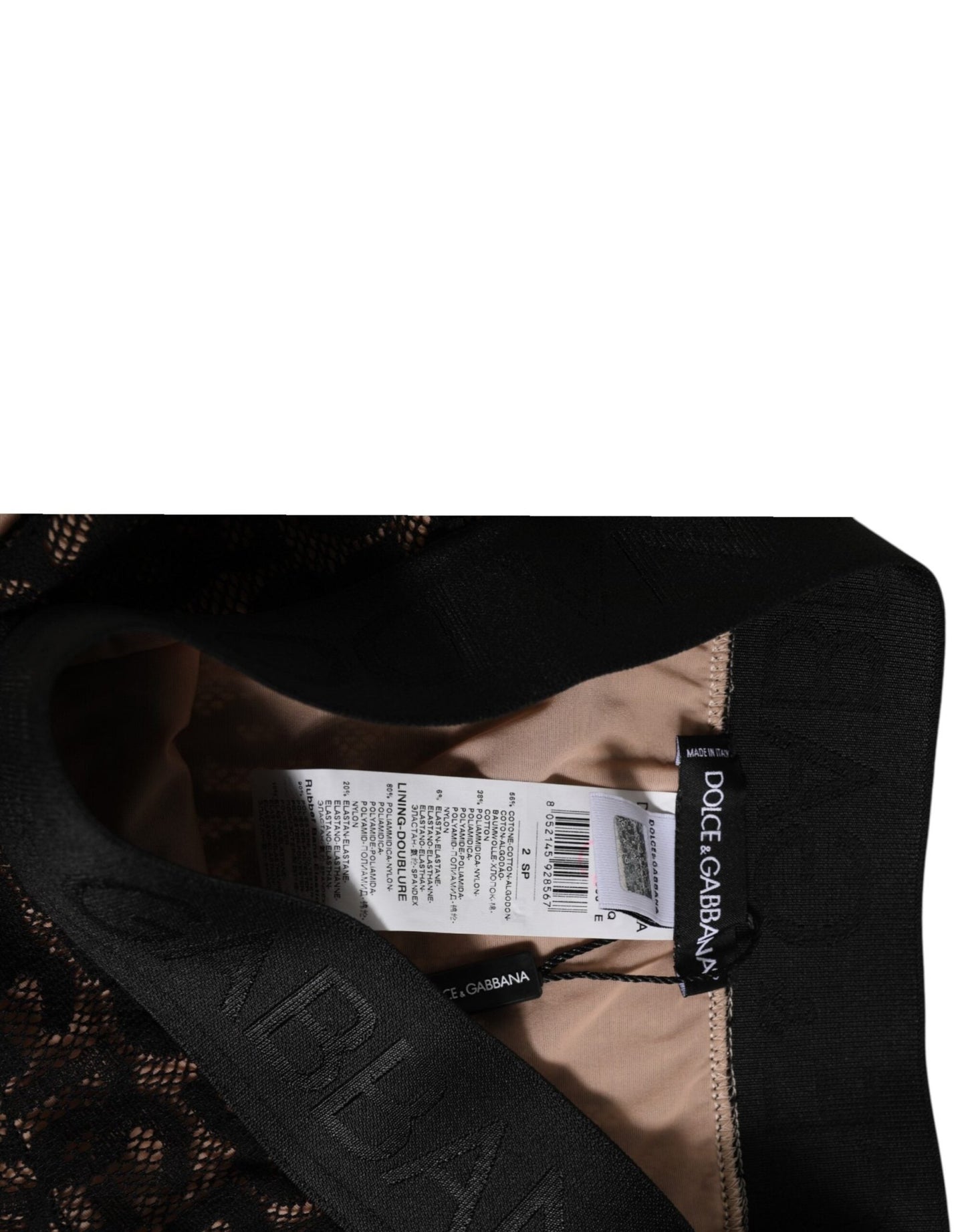 Dolce & Gabbana Black DG Logo Lace High Brief Panty Underwear – IT2 | S par Dolce & Gabbana | Disponible sur Sandy Store ByNet