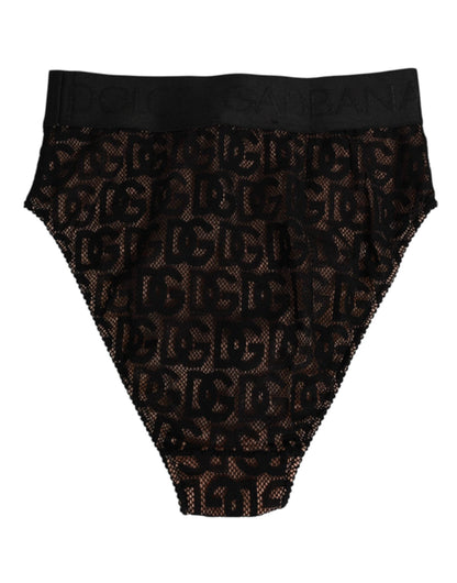 Dolce & Gabbana Black DG Logo Lace High Brief Panty Underwear – IT2 | S par Dolce & Gabbana | Disponible sur Sandy Store ByNet