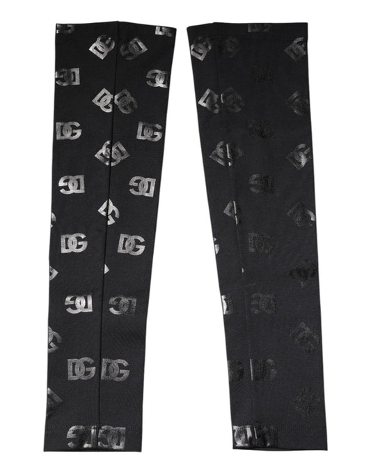 Dolce & Gabbana Black DG Logo Monogram Wool Stretch Arm Sleeves - Sandy Store ByNet