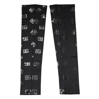 Dolce & Gabbana Black DG Logo Monogram Wool Stretch Arm Sleeves - Sandy Store ByNet
