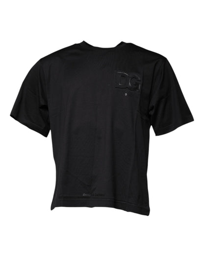 Dolce & Gabbana Black DG Logo Print Cotton Crew Neck T-shirt – IT50 | L par Dolce & Gabbana | Disponible sur Sandy Store ByNet