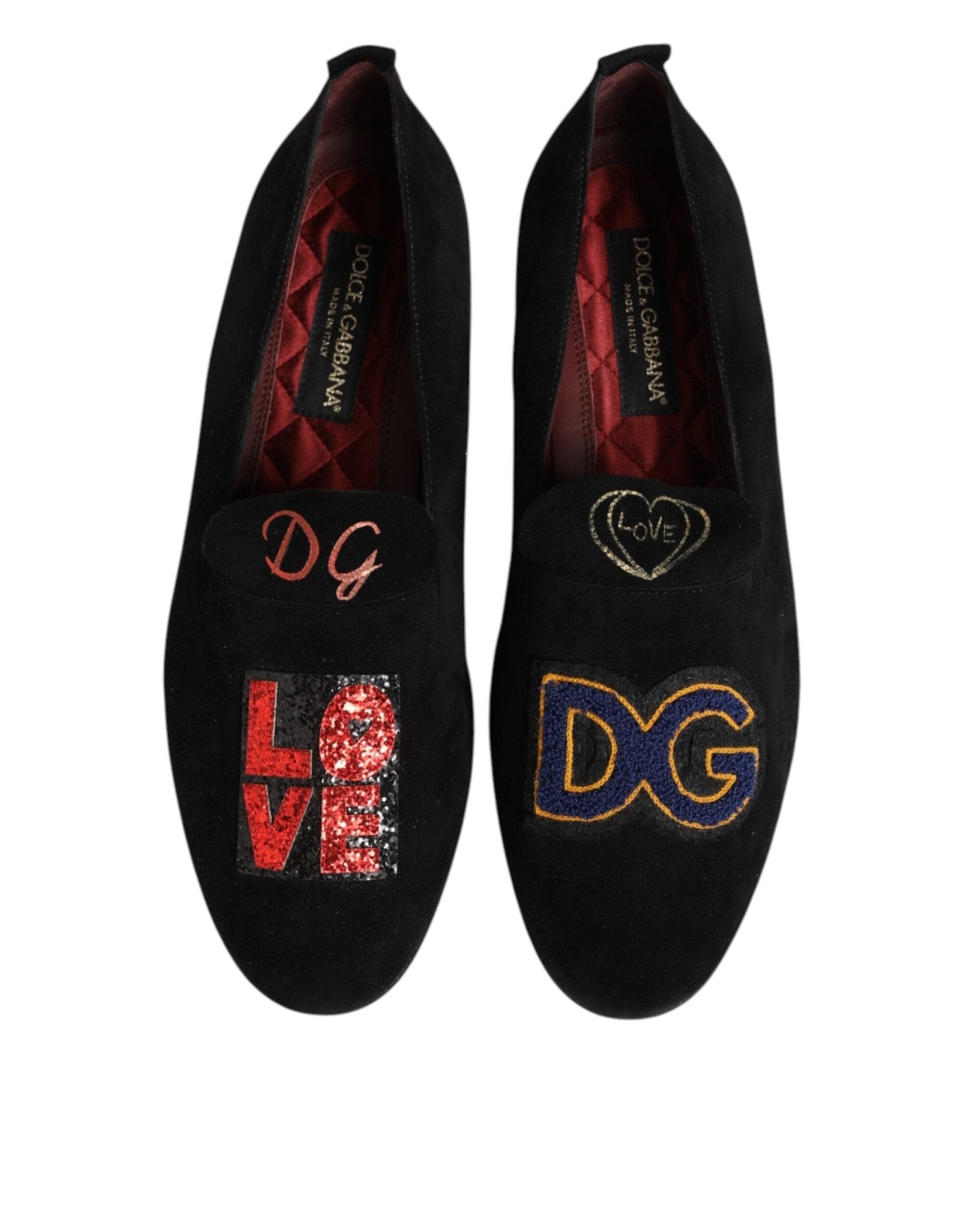 Dolce & Gabbana Black DG Love Leather Slip On Loafers Shoes – EU42/US9 par Dolce & Gabbana | Disponible sur Sandy Store ByNet