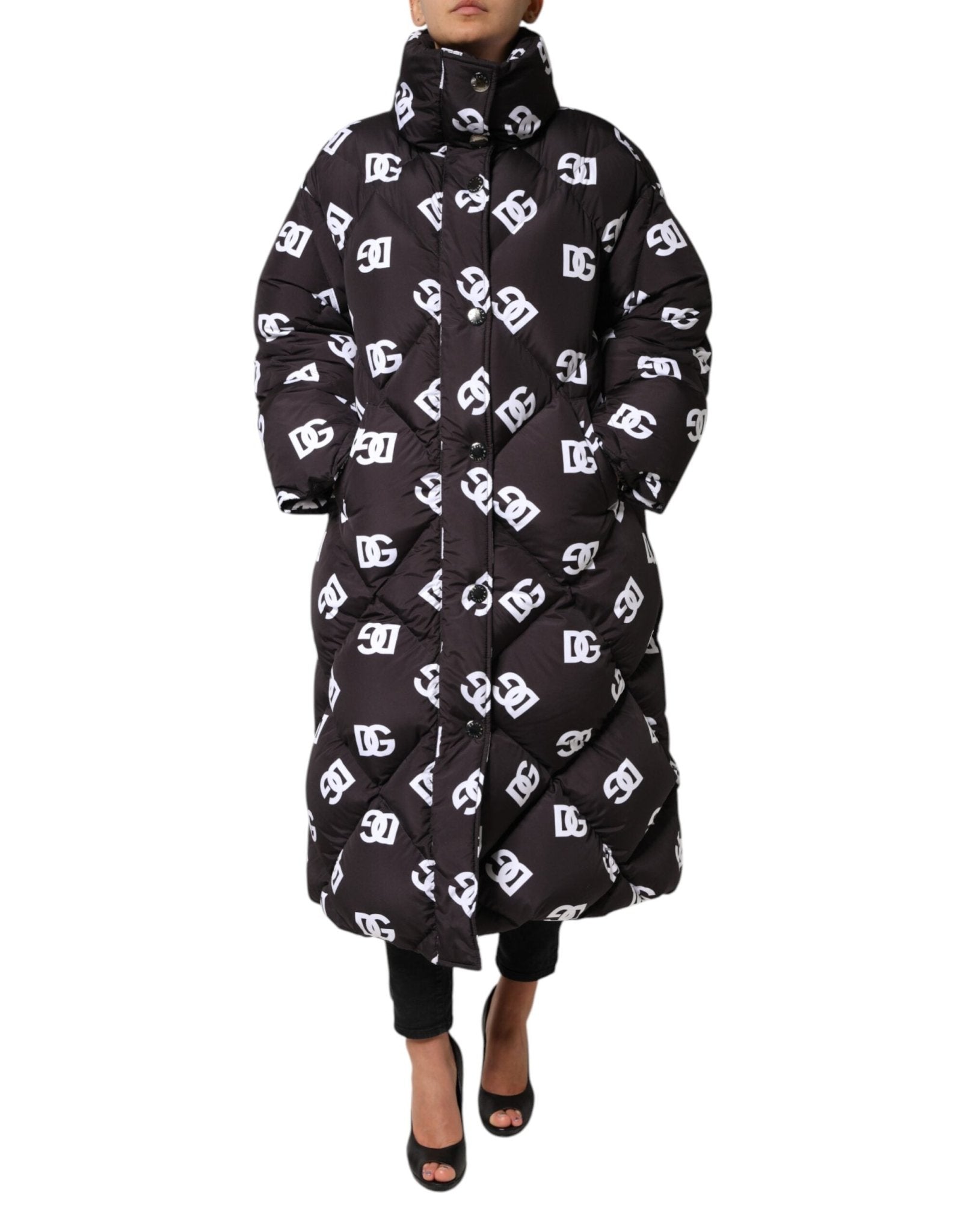 Dolce & Gabbana Black DG Mania Puffer Quilted Long Coat Jacket – IT40|S par Dolce & Gabbana | Disponible sur Sandy Store ByNet