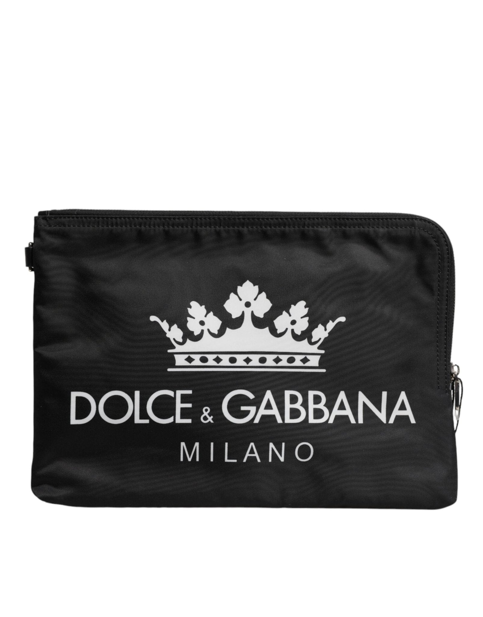 Dolce & Gabbana Black DG Milano Print Nylon Pouch Clutch Bag – par Dolce & Gabbana | Disponible sur Sandy Store ByNet