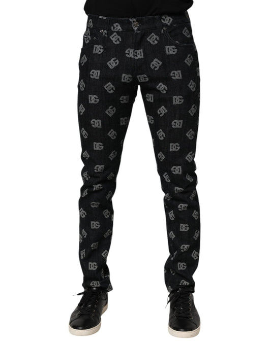Dolce & Gabbana Black DG Monogram Cotton Skinny Denim Jeans – IT48 | M par Dolce & Gabbana | Disponible sur Sandy Store ByNet