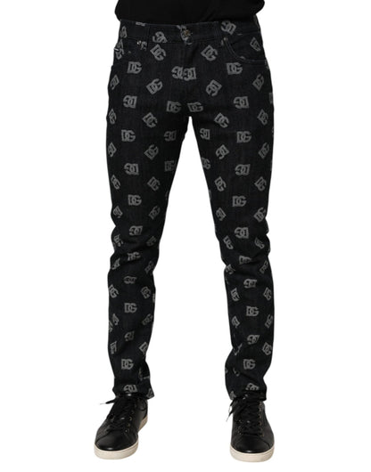 Dolce & Gabbana Black DG Monogram Cotton Skinny Denim Jeans – IT48 | M par Dolce & Gabbana | Disponible sur Sandy Store ByNet